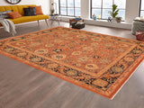 handmade Transitional Antique Rust Blue Hand Knotted RECTANGLE 100% WOOL area rug 8x9