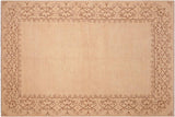 Modern Ziegler Twanda Tan Brown Hand-Knotted Wool Rug - 6'3'' x 9'1''
