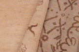 Handmade Kafakz Chobi Ziegler Modern Contemporary Tan Brown Hand Knotted Rectangel Hand Knotted 100% Vegetable Dyed wool area rug 6 x 9