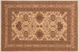 Classic Ziegler Toi Beige Tan Hand-Knotted Wool Rug - 6'1'' x 9'2''