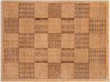 Modern Gabbeh Tammera Beige/Tan Wool Rug - 6'0'' x 8'9''