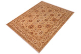 handmade Traditional Kafkaz Chobi Ziegler Tan Beige Hand Knotted RECTANGLE 100% WOOL area rug 8 x 10