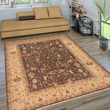 handmade Traditional Kafkaz Chobi Ziegler Brown Beige Hand Knotted RECTANGLE 100% WOOL area rug 8 x 10