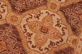 handmade Transitional Kafkaz Chobi Ziegler Brown Gold Hand Knotted RECTANGLE 100% WOOL area rug 6 x 8