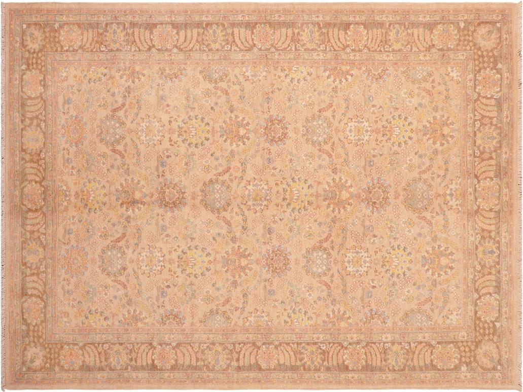 handmade Transitional Tan Brown Hand Knotted RECTANGLE 100% WOOL area rug 6x9
