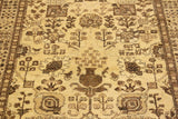 handmade Traditional Kafkaz Chobi Ziegler Tan Lt. Brown Hand Knotted RECTANGLE 100% WOOL area rug 4 x 6
