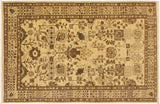 Shabby Chic Ziegler Terry Tan Brown Hand-Knotted Wool Rug - 3'11'' x 5'9''