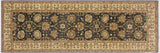 Bohemian Ziegler Ela Charcoal Ivory Hand-Knotted Wool Runner  - 3'0'' x 8'10''