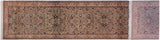 handmade Traditional Abasi Afsha Green Beige Hand Knotted RUNNER 100% WOOL area rug 3x13