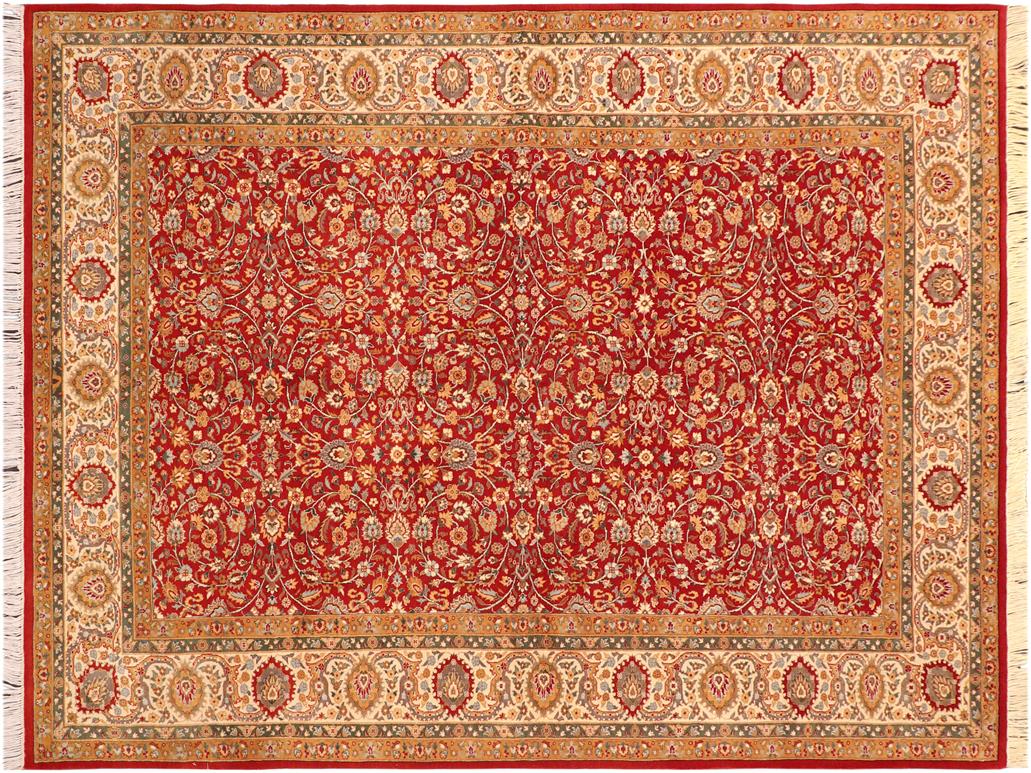 handmade Traditional Regular Red Beige Hand Knotted RECTANGLE 100% WOOL area rug 6x9