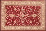 handmade Traditional Kafkaz Chobi Ziegler Red Beige Hand Knotted RECTANGLE 100% WOOL area rug 6 x 9