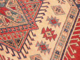 handmade Geometric Super Kazak Rust Tan Hand Knotted RECTANGLE 100% WOOL area rug 7x9