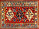Antique Rustic Sherwan Brent Red/Beige Wool Rug - 4'4'' x 6'6''