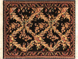 handmade Transitional Abusson Black Gold Hand Knotted RECTANGLE 100% WOOL area rug 3x5