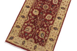 handmade Traditional Kirman Red Gold Hand Knotted RUNNER 100% WOOL area rug 3x12 