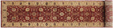 Chic Ziegler  Alfredia Red Gold Hand-Knotted Wool Runner  - 2'7'' x 11'10''