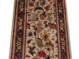 handmade Transitional Gulberg Taupe Black Hand Knotted RUNNER 100% WOOL area rug 3x16