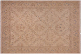 Boho Chic Ziegler Russell Ivory Beige Hand-Knotted Wool Rug - 7'11'' x 9'6''