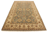 handmade Traditional Oushak Lt. Green Tan Hand Knotted RECTANGLE 100% WOOL area rug 4 x 6
