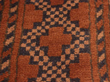 handmade Geometric Kargahi Rust Blue Hand Knotted RECTANGLE 100% WOOL area rug 7x10