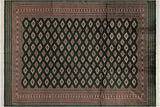 Tribal Bokhara Hamal Green Taupe Hand Knotted Rug - 9'0'' x 11'8''