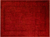 Over Dyed Samira Red/Rose Hand-Knotted Rug  9'3 x 11'11