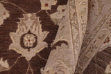 handmade Traditional Kafkaz Chobi Ziegler Brown Lt. Gray Hand Knotted RECTANGLE 100% WOOL area rug 9 x 12