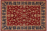 Oriental Ziegler Rachel Red Blue Hand-Knotted Wool Rug - 9'4'' x 11'6''