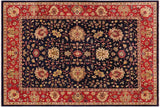 Bohemien Ziegler Marilyn Blue Red Hand-Knotted Wool Rug - 8'9'' x 11'11''