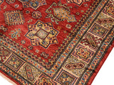 handmade Geometric Super Kazak Red Tan Hand Knotted RECTANGLE 100% WOOL area rug 5x7