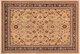 Shabby Chic Ziegler Andrea Beige Blue Hand-Knotted Wool Rug - 9'0'' x 12'0''