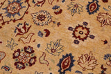 handmade Traditional Kafkaz Chobi Ziegler Beige Blue Hand Knotted RECTANGLE 100% WOOL area rug 9 x 12