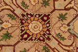handmade Geometric Kafkaz Brown Beige Hand Knotted RECTANGLE 100% WOOL area rug 9 x 12