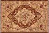 Rustic Heriz Ziegler Phung Brown Beige Hand-Knotted Rug - 8'11'' x 11'9''