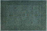 Overdyed Tama Blue/Green Hand-Knotted Rug  7'11 x 10'0