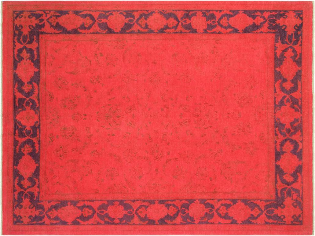 A08132, 711"x 9 6",Over Dyed                     ,8x10,Pink,BLUE,Hand-knotted                  ,Pakistan   ,100% Wool  ,Rectangle  ,652671171383