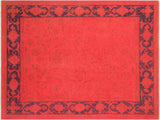 Over Dyed Shaniqua Pink/Blue Hand-Knotted Rug  7'11 x 9'6