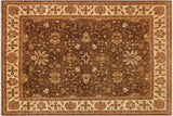 Oriental Ziegler Natacha Brown Beige Hand-Knotted Wool Rug - 9'0'' x 12'1''
