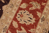 handmade Traditional Kafkaz Chobi Ziegler Aubergine Dull Orange Hand Knotted RECTANGLE 100% WOOL area rug 9 x 12
