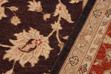 handmade Traditional Kafkaz Chobi Ziegler Aubergine Dull Orange Hand Knotted RECTANGLE 100% WOOL area rug 9 x 12