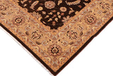 handmade Traditional Kafkaz Chobi Ziegler Brown Tan Hand Knotted RECTANGLE 100% WOOL area rug 9 x 12