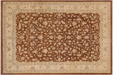 Oriental Ziegler Ruby Brown Beige Hand-Knotted Wool Rug - 9'0'' x 12'1''