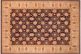 handmade Traditional Kafkaz Chobi Ziegler Aubergine Beige Hand Knotted RECTANGLE 100% WOOL area rug 9 x 12