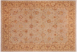handmade Transitional Kafkaz Chobi Ziegler Bluish Gray Tan Hand Knotted RECTANGLE 100% WOOL area rug 9 x 11