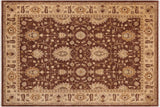 Shabby Chic Ziegler Diana Brown Beige Hand-Knotted Wool Rug - 9'4'' x 11'9''