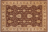 handmade Traditional Kafkaz Chobi Ziegler Brown Beige Hand Knotted RECTANGLE 100% WOOL area rug 9 x 12