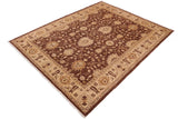 handmade Traditional Kafkaz Chobi Ziegler Brown Beige Hand Knotted RECTANGLE 100% WOOL area rug 9 x 12