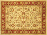 Turkish Knotted Kashan Istanbul Peggy Tan/Rust Wool Rug - 9'2'' x 12'3''
