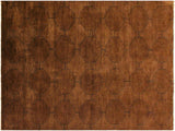 Overdyed Donnie Brown/Blue Hand-Knotted Rug 5'11 x 8'6