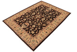 handmade Traditional Kafkaz Chobi Ziegler Dark Brown Tan Hand Knotted RECTANGLE 100% WOOL area rug 9 x 12